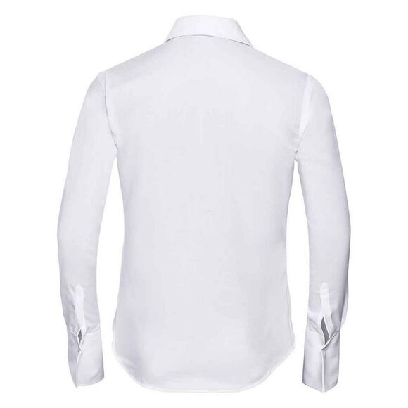Russell Collection Womens/Ladies Ultimate Non-Iron Long-Sleeved Shirt / White - Picture 2 of 3